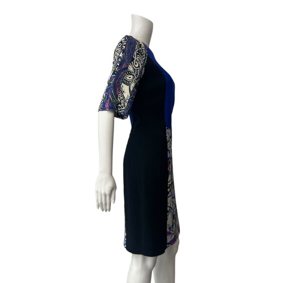 ETRO Blue Multi Geometric Shift Dress size IT 44/8 AS IS - Picture 7 of 13